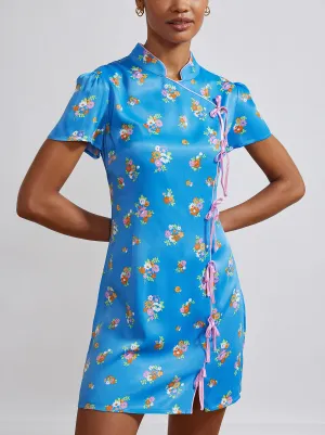 Harlow Blue Daisy Mini Dress