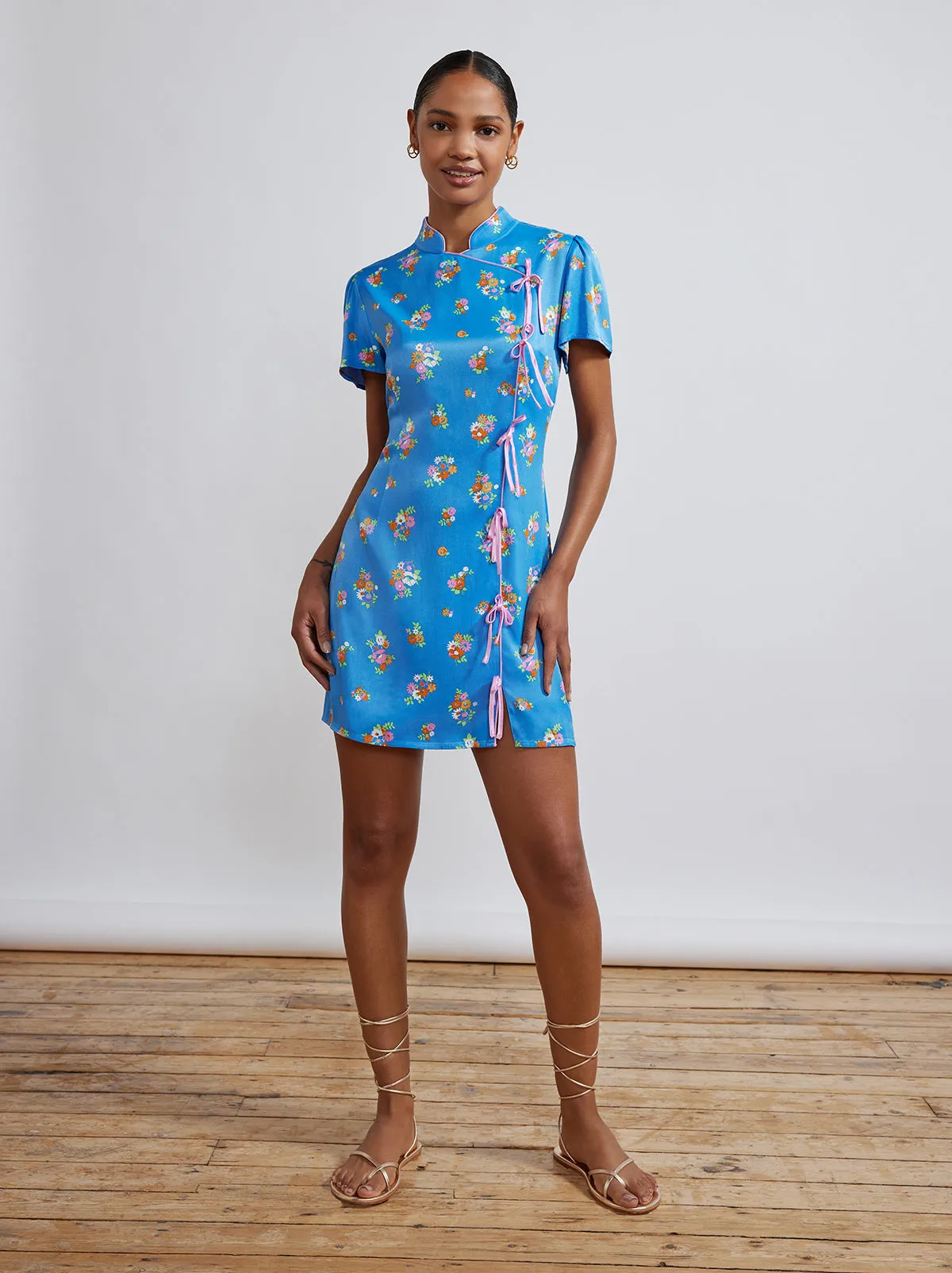 Harlow Blue Daisy Mini Dress