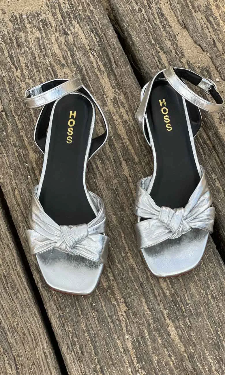 Hoss Belle Silver leather sandals