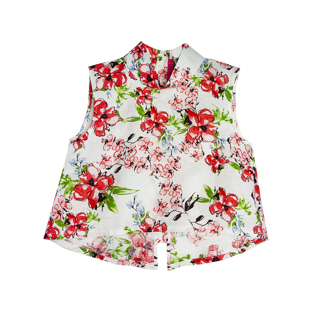 Hostess Top - Linen Floral