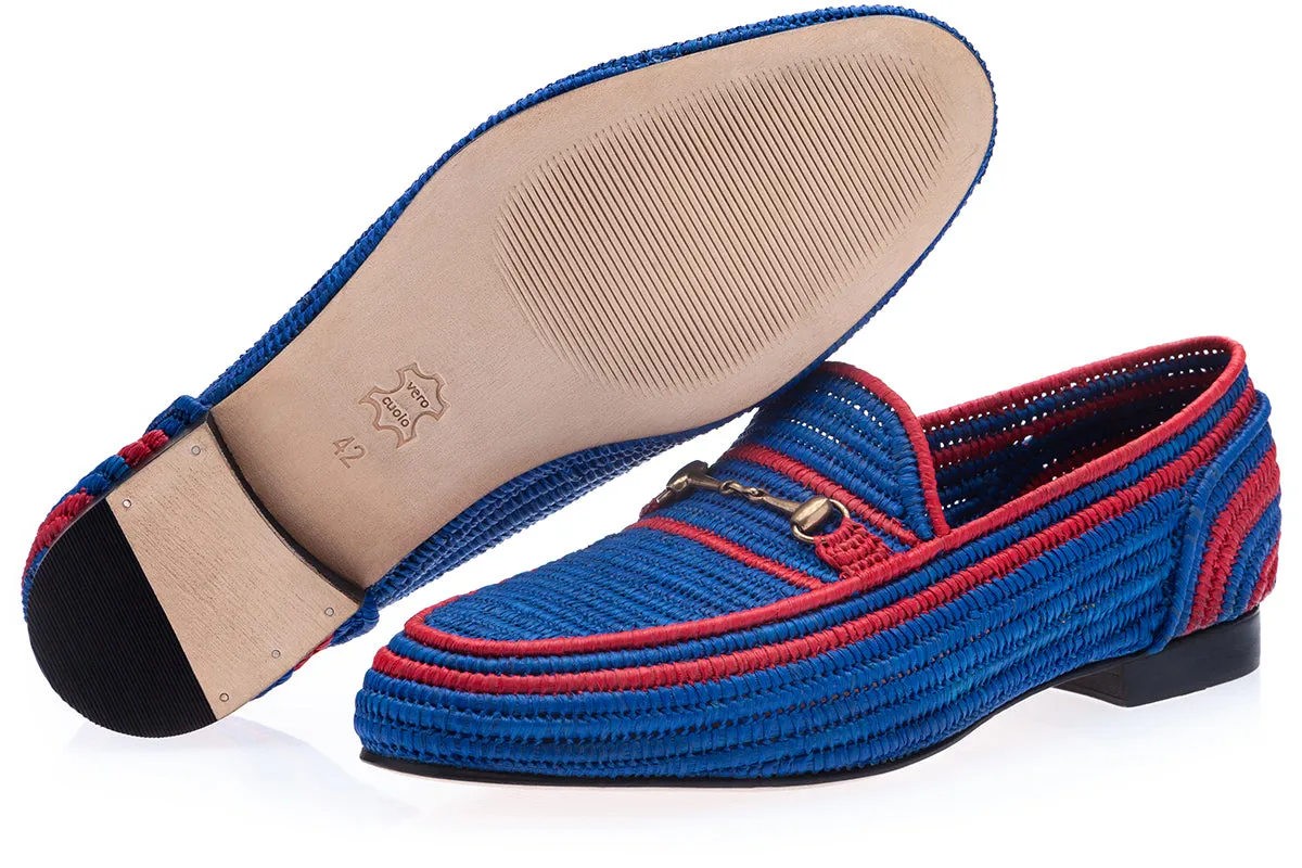 JADIDA RAFIA BLUE LOAFERS