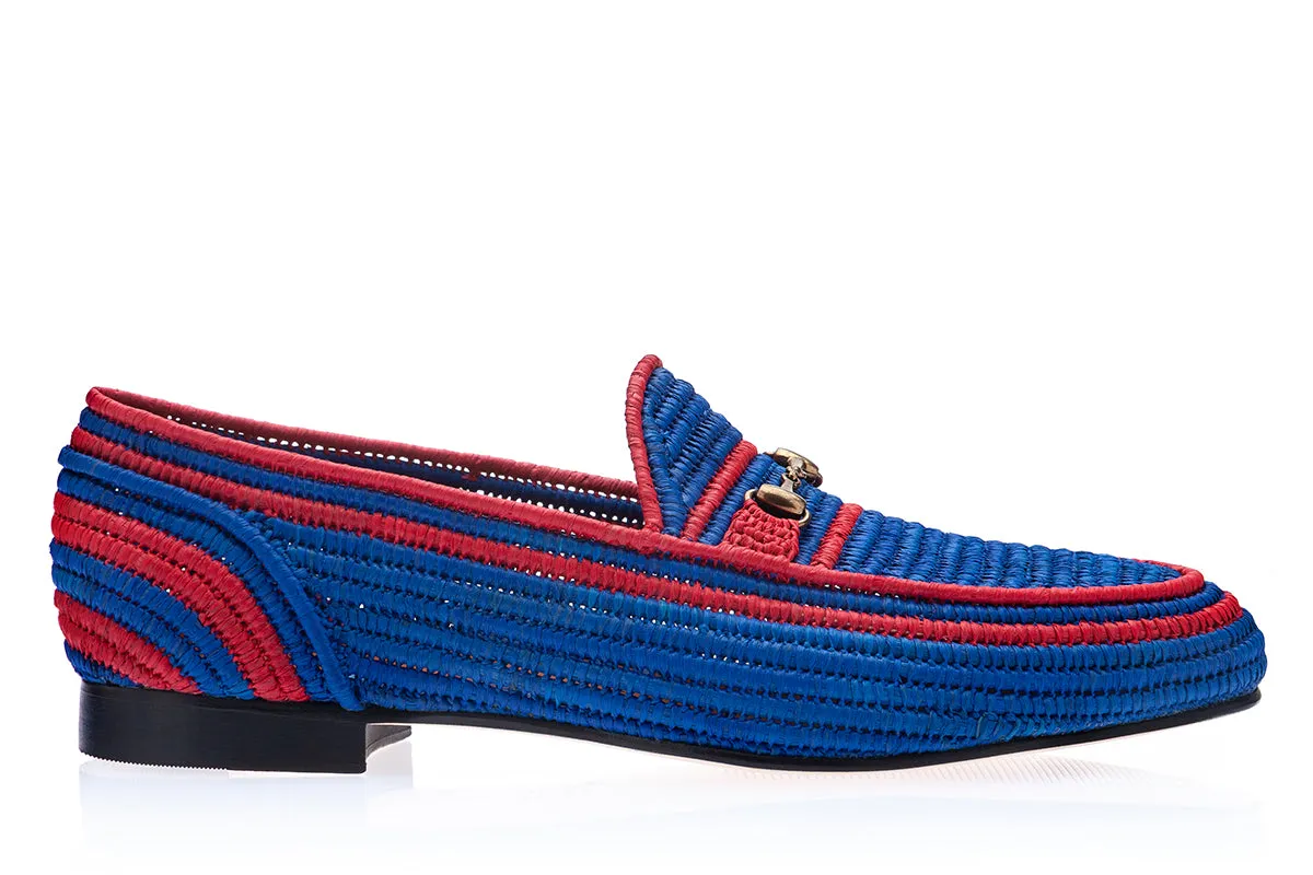 JADIDA RAFIA BLUE LOAFERS