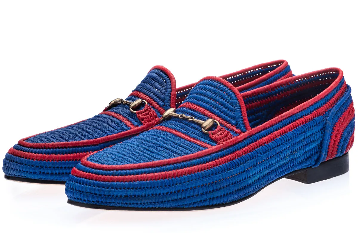 JADIDA RAFIA BLUE LOAFERS