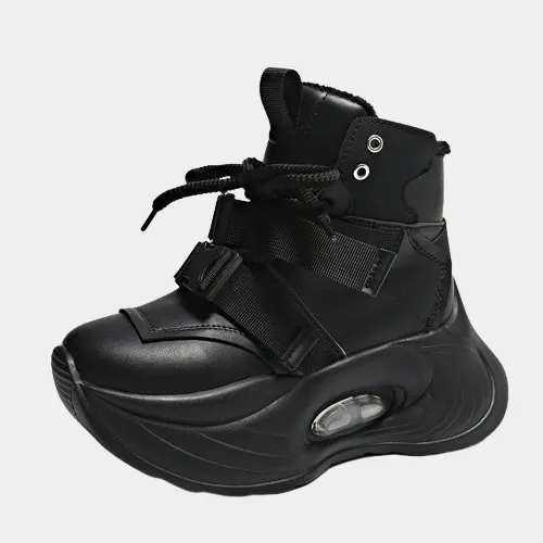 Joskaa 2024 New High Platform Black Sneakers