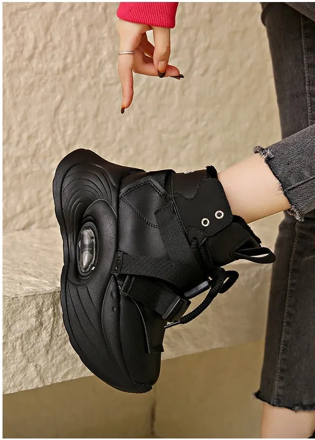 Joskaa 2024 New High Platform Black Sneakers