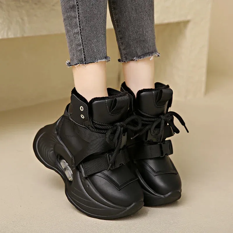 Joskaa 2024 New High Platform Black Sneakers