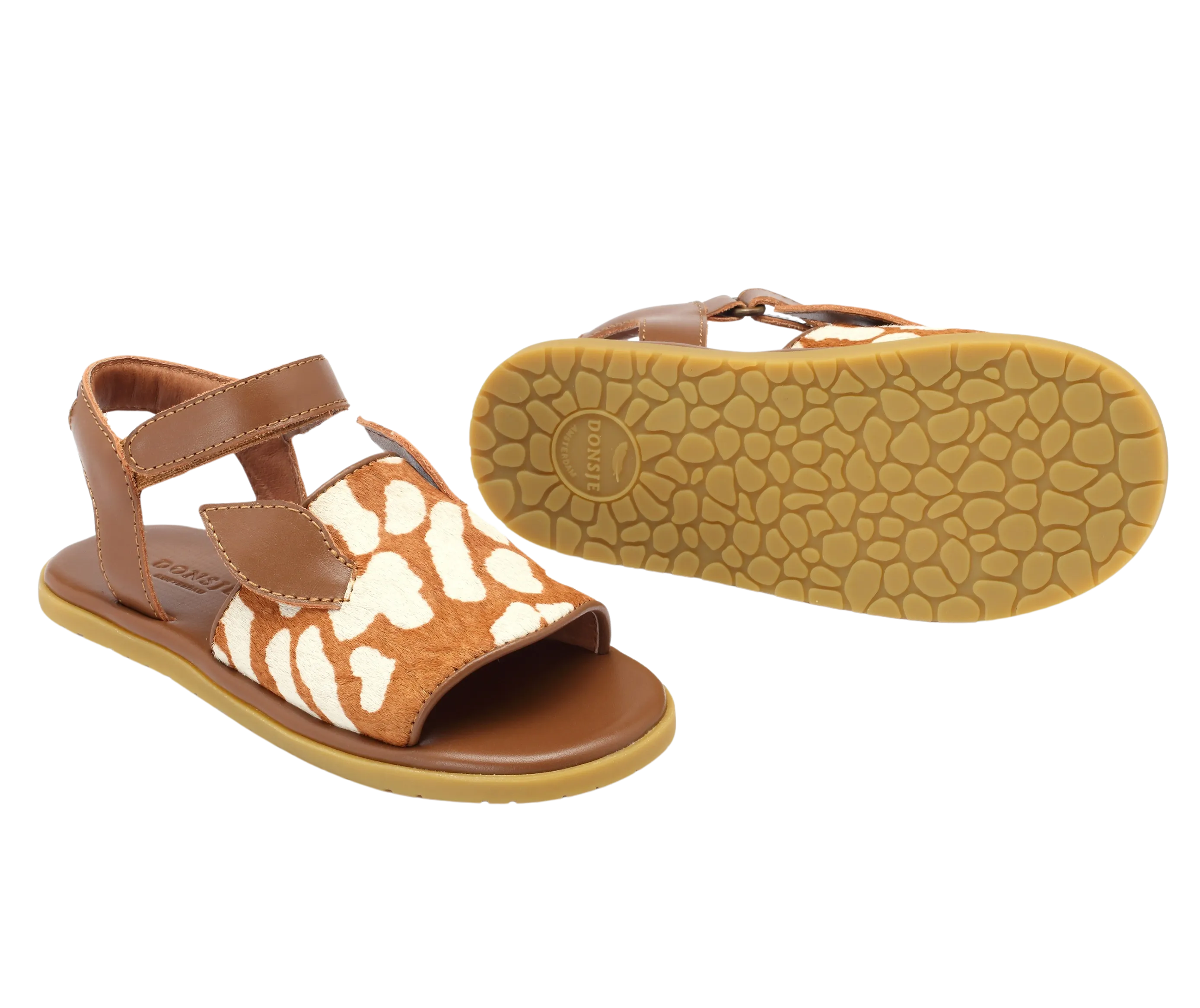 Lara Sandals | Bambi | Brown Spotted Cow Hair