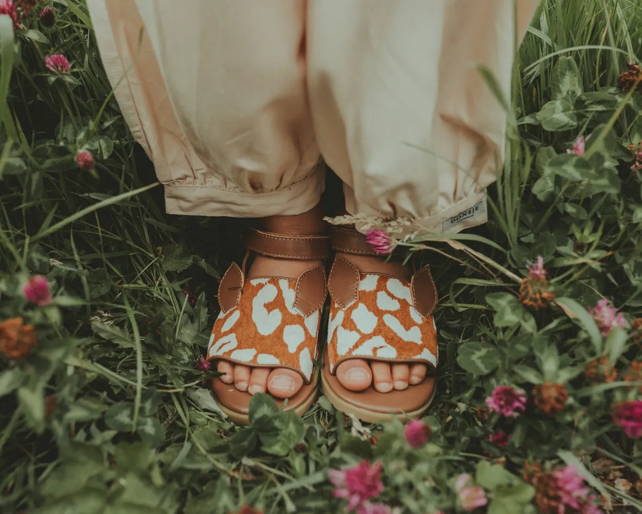 Lara Sandals | Bambi | Brown Spotted Cow Hair