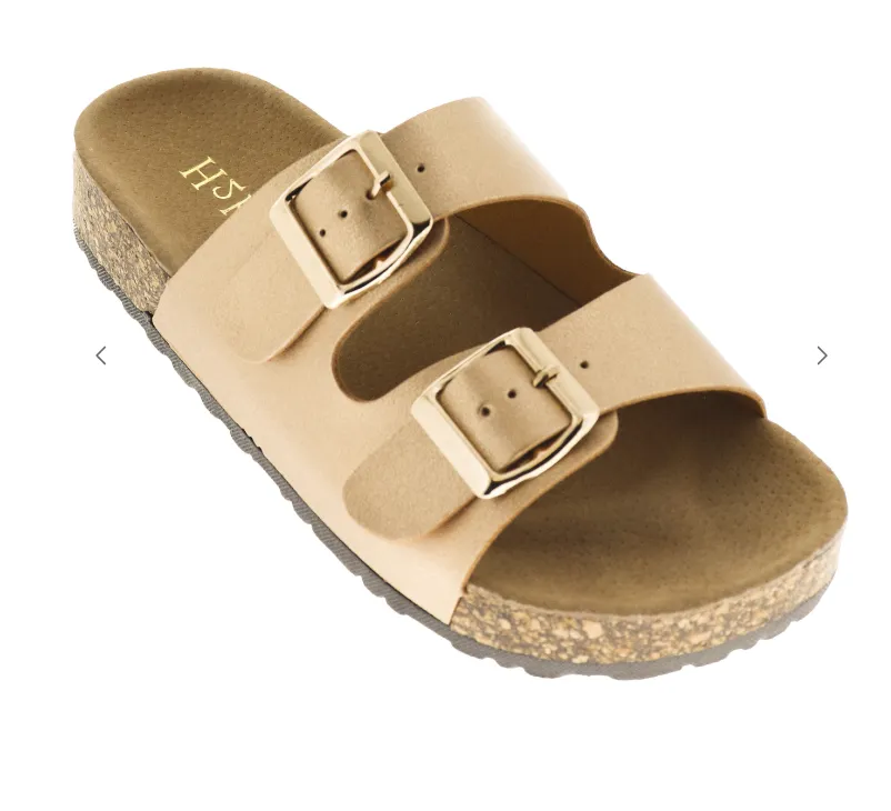 Leather Double Buckle Rubber Platform Sandal - Final Sale