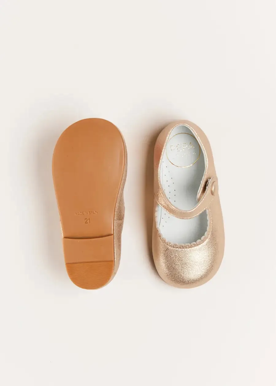 Leather Mary Jane Baby Shoes in Gold (20-26EU)