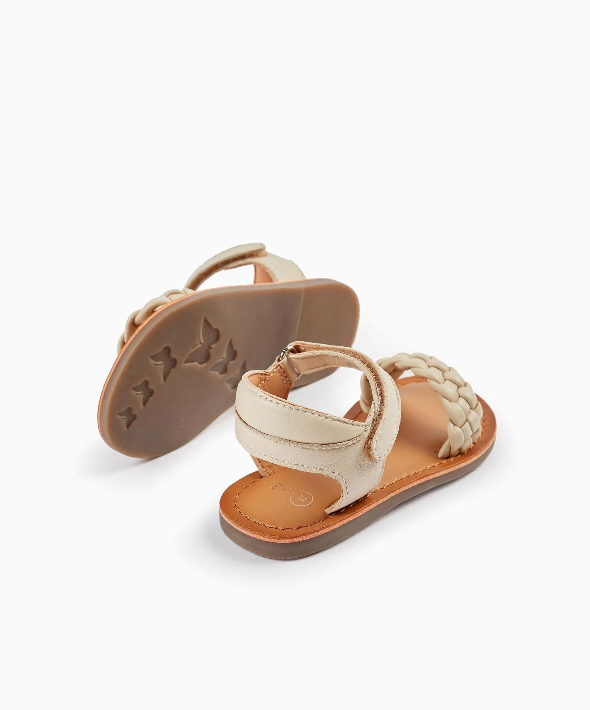 Leather Sandals for Girls, Beige