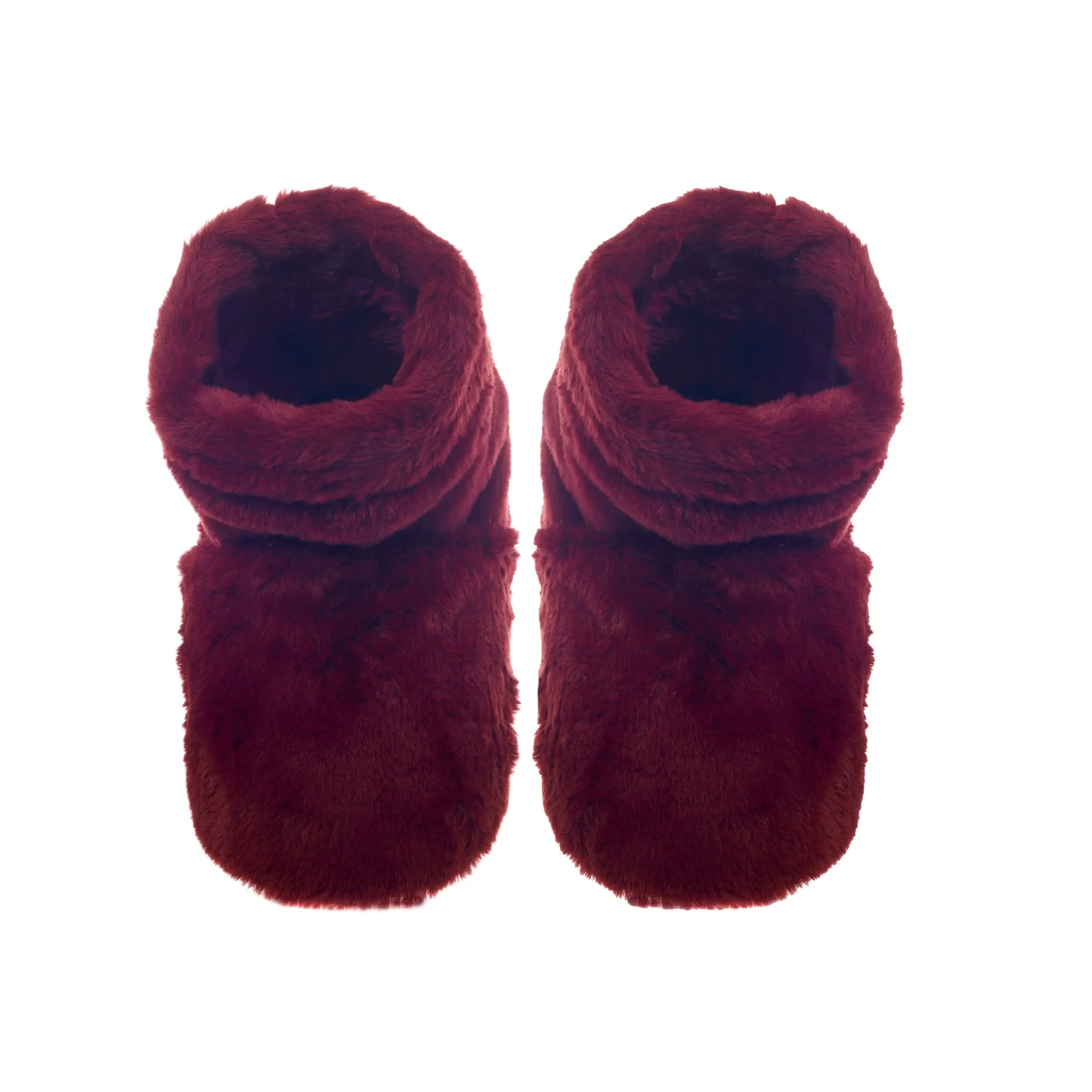 Luxury Burgundy Faux Fur Scented Heatable Slipper Boots