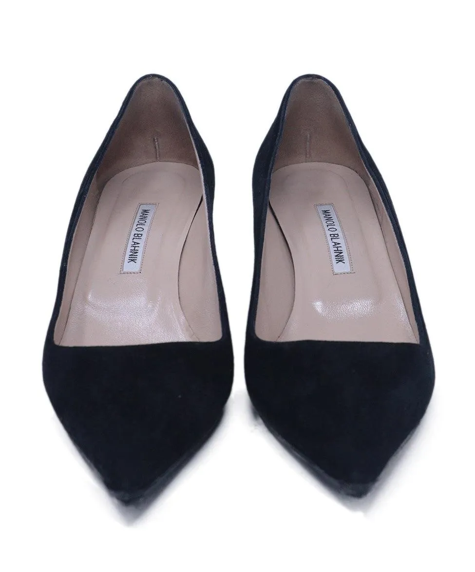 Manolo Blahnik Black Suede Heels sz 11