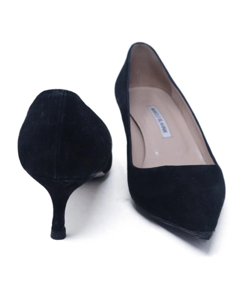 Manolo Blahnik Black Suede Heels sz 11