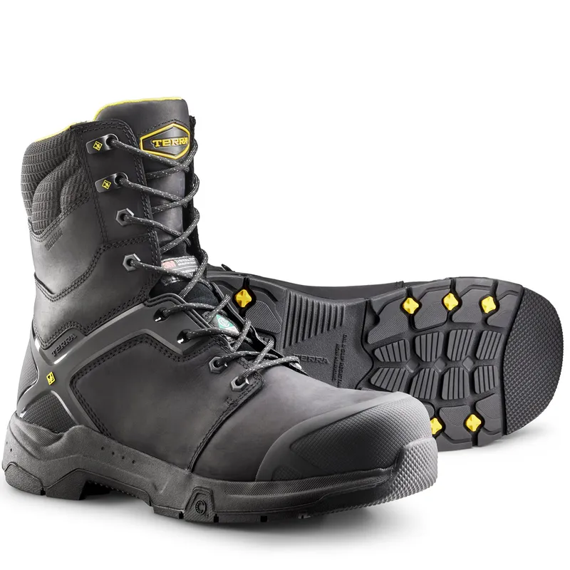 Men's Terra Black Carbine 8" Waterproof Work Boot 4TCRBK