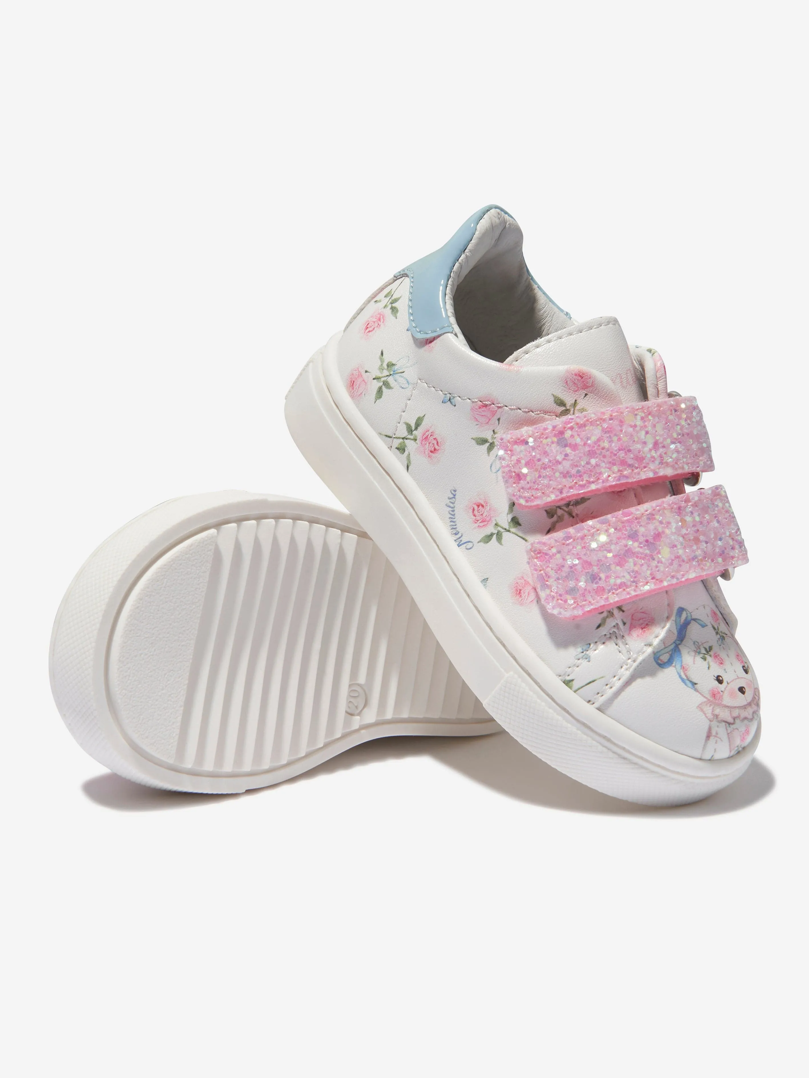 Monnalisa Girls Faux Leather Teddy Bear Trainers