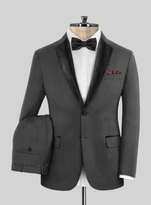 Napolean Mid Charcoal Wool Tuxedo Suit