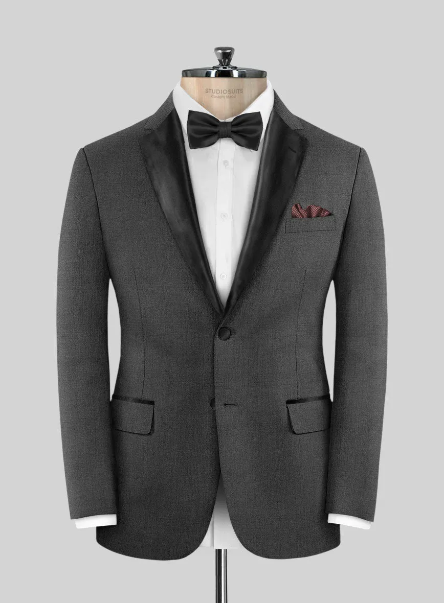 Napolean Mid Charcoal Wool Tuxedo Suit