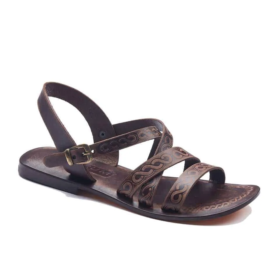 Open Toe Leather Ankle Strap Sandals For Womens