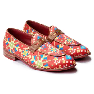 Patola Loafers Men - Crimson