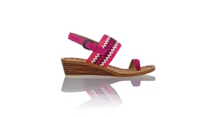 Prana 35mm Wedges - Fuschia & Fuschia Diamond Ribbon