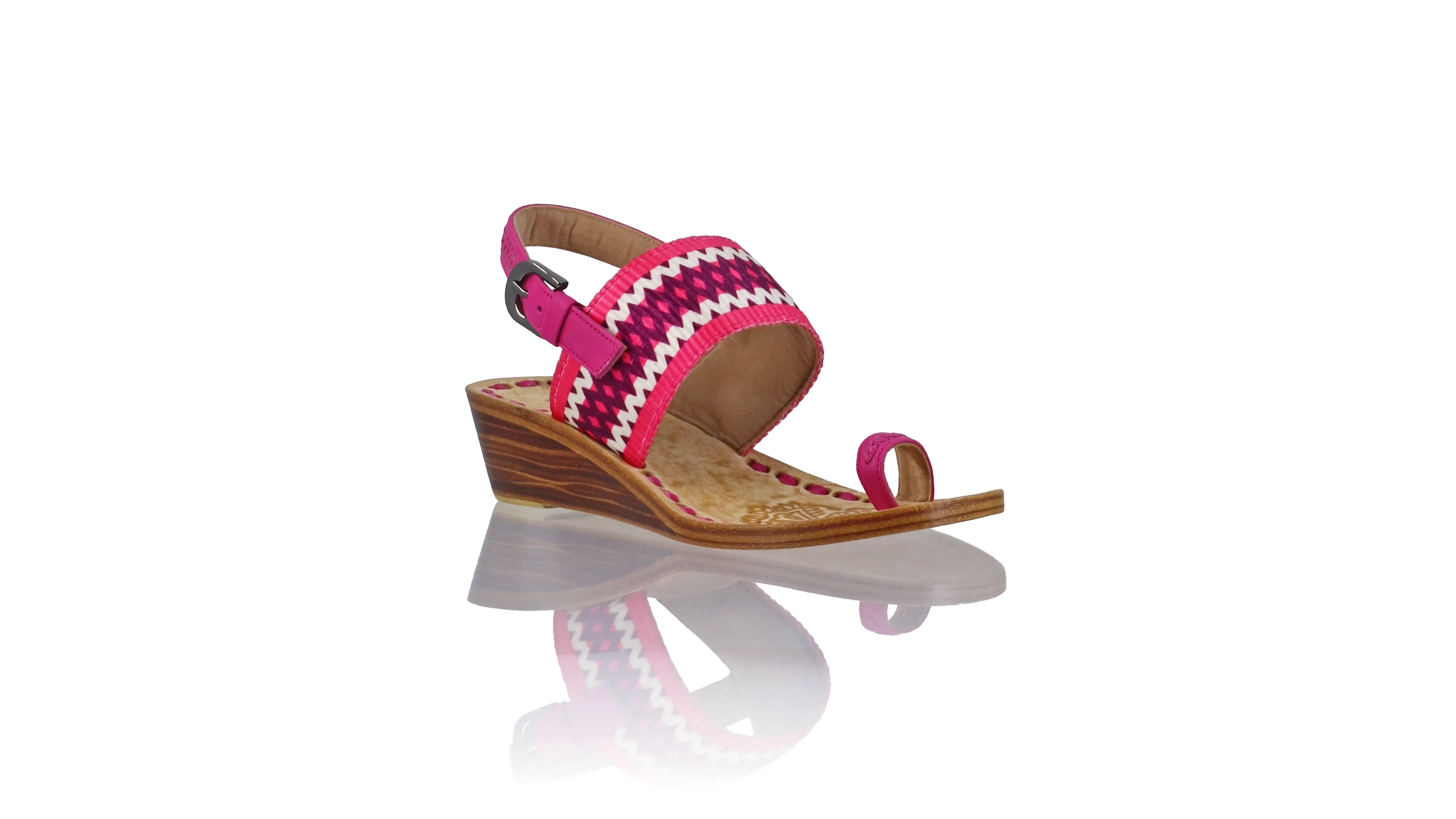 Prana 35mm Wedges - Fuschia & Fuschia Diamond Ribbon