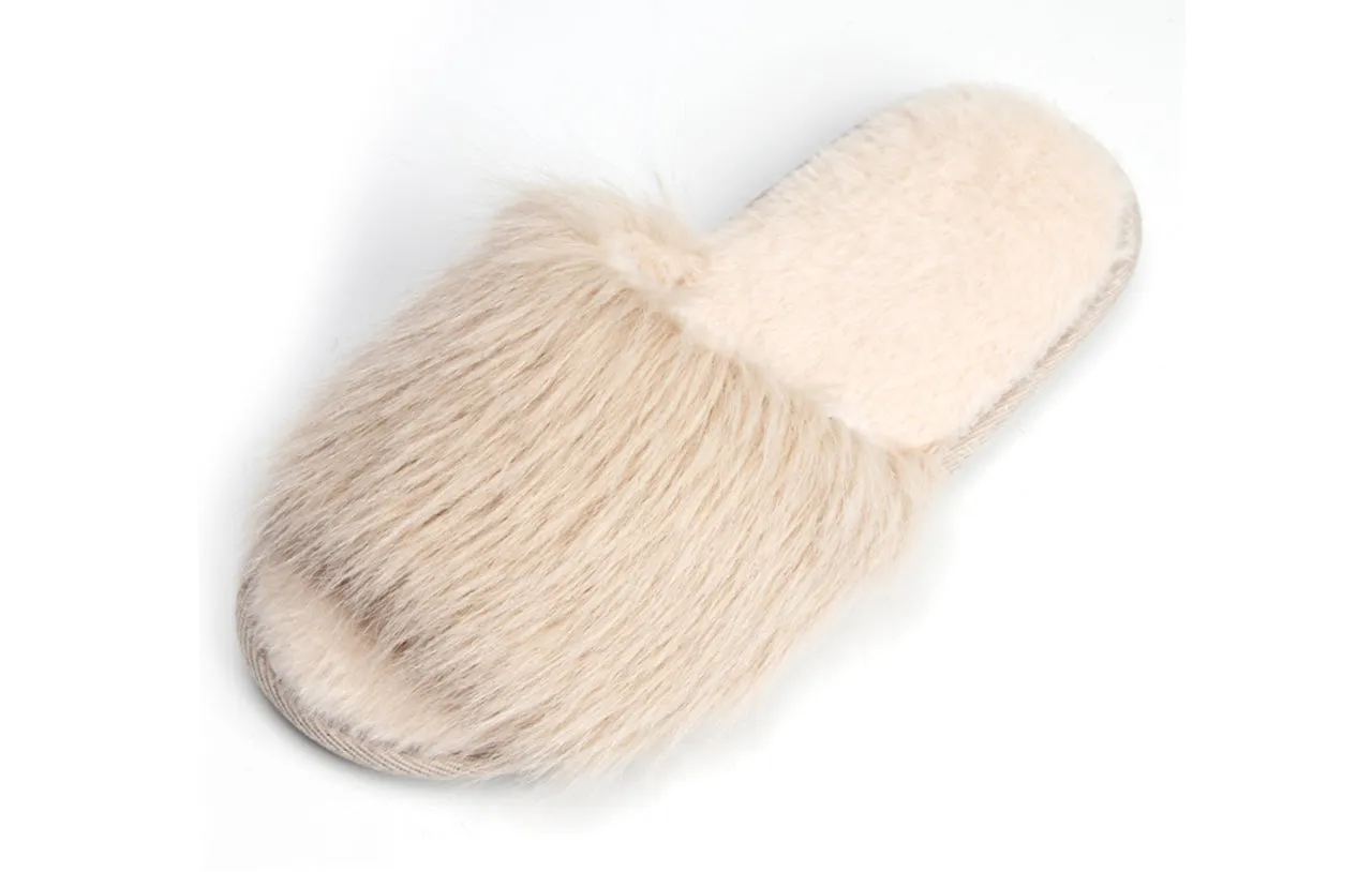 Pupeez Cozy Chic Fuzzy Slippers for Girl's - Fizzy Hair Top with Faux Fur Body, Comfortable & Relaxing