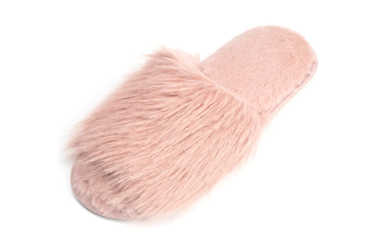 Pupeez Cozy Chic Fuzzy Slippers for Girl's - Fizzy Hair Top with Faux Fur Body, Comfortable & Relaxing