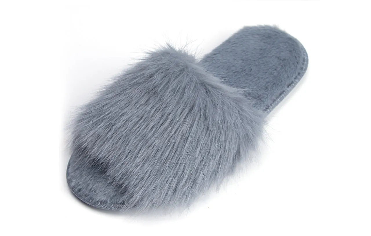 Pupeez Cozy Chic Fuzzy Slippers for Girl's - Fizzy Hair Top with Faux Fur Body, Comfortable & Relaxing