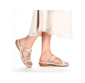 Rieker 659X6-90 Beige Metallic Multi Slip-On Sandals