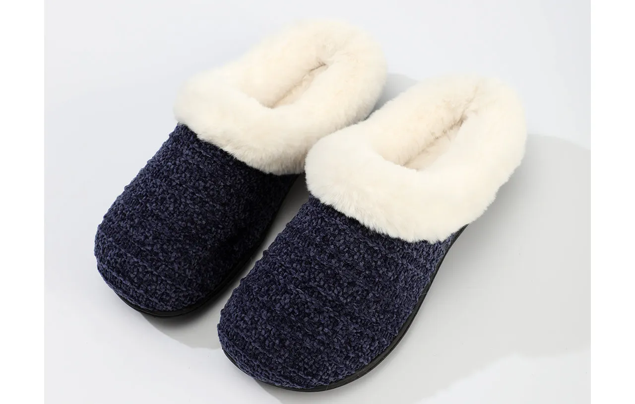 Roxoni Women's Winter Fur Warm and Comfortable Clog Slipper