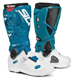 Sidi Crossfire 3 SRS White Petrol Motocross Boots