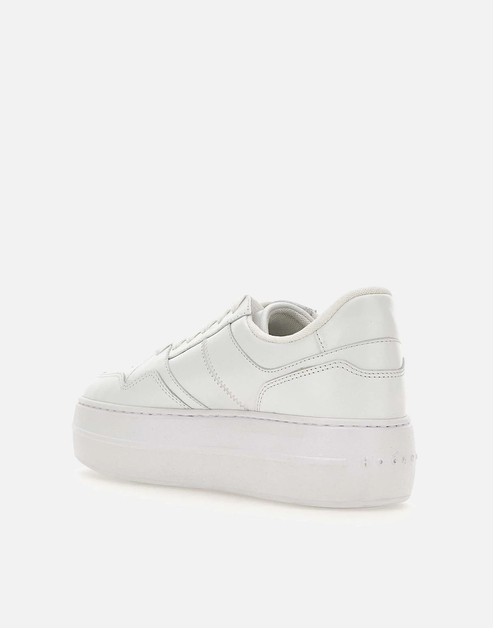 Skyscraper White Leather Platform Sneakers