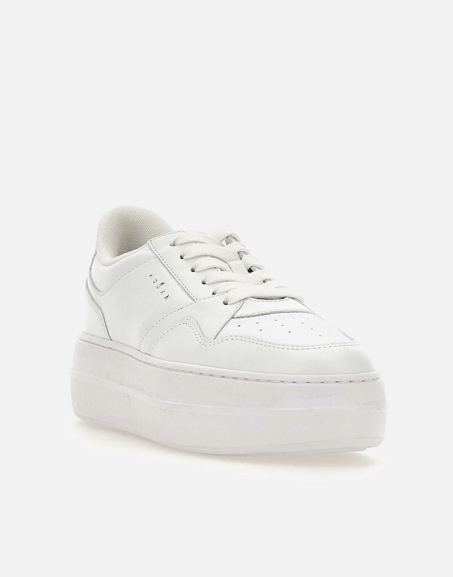 Skyscraper White Leather Platform Sneakers