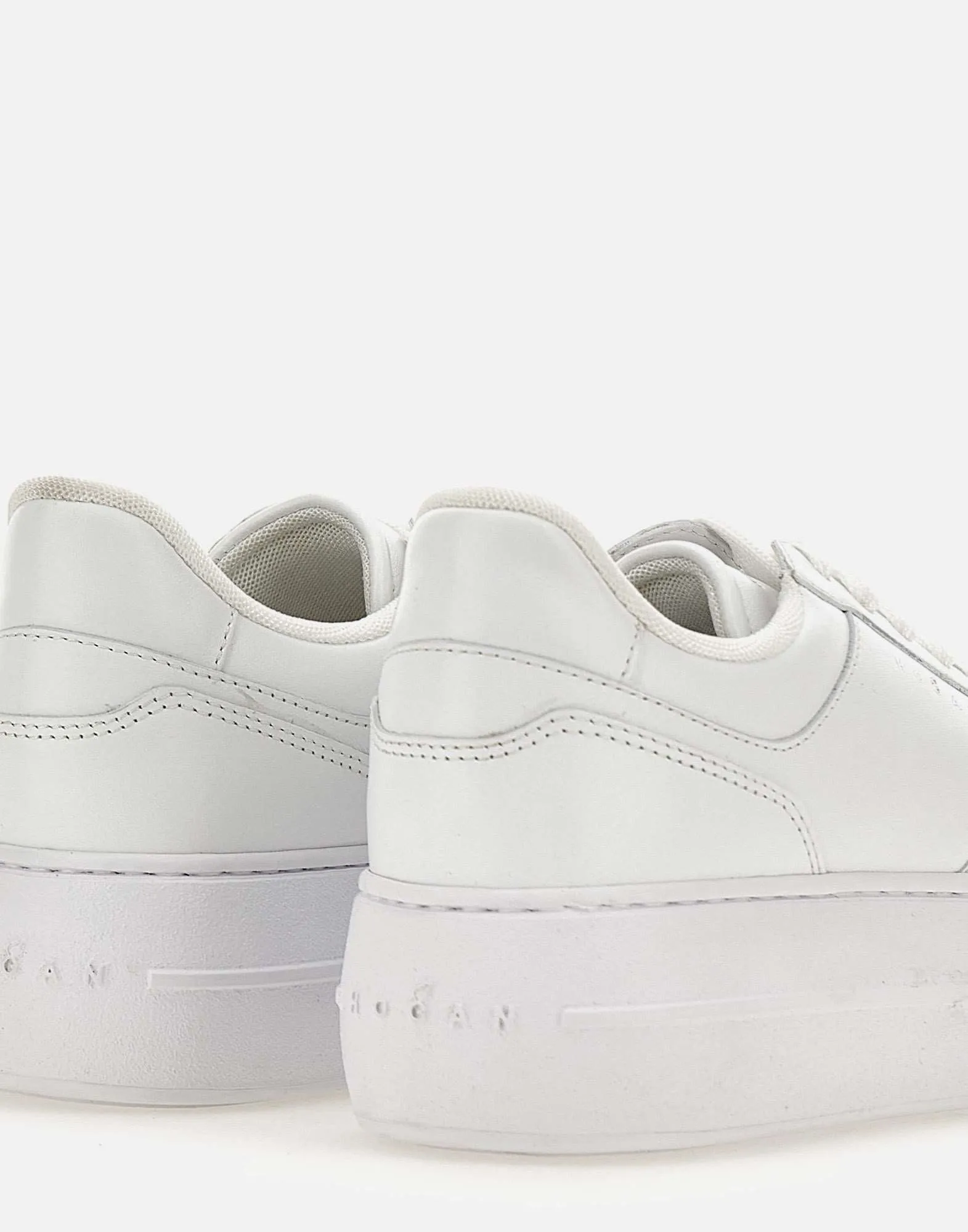 Skyscraper White Leather Platform Sneakers