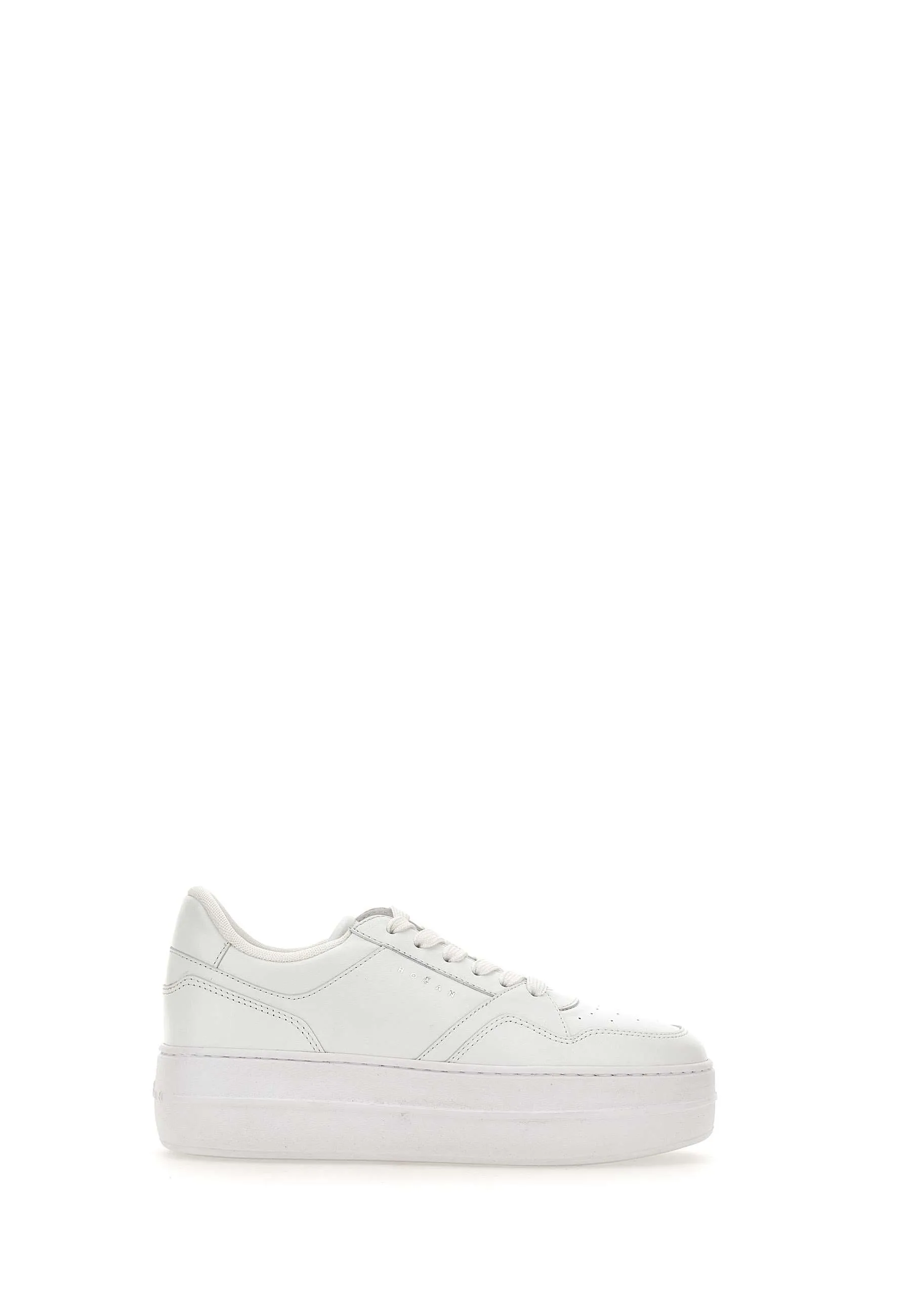 Skyscraper White Leather Platform Sneakers