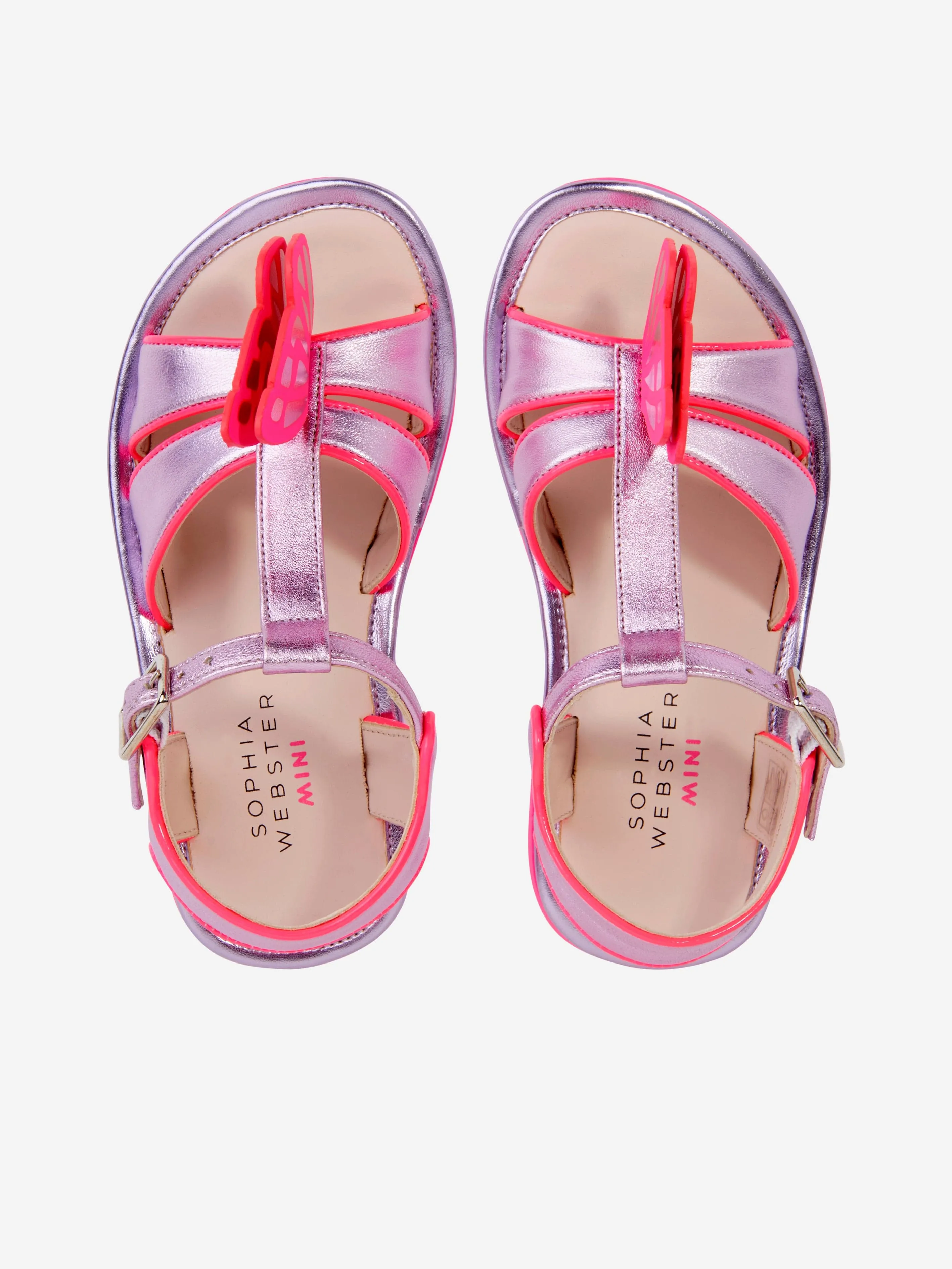 Sophia Webster Girls Leather Celeste Sandals in Pink