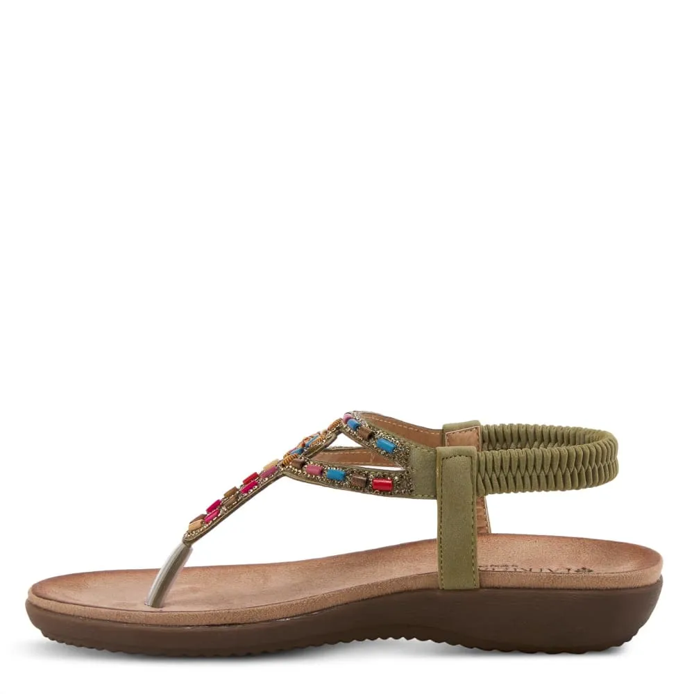 Spring Step Shoes Patrizia Crema Women's Thong Stretch Back Strap Sandals