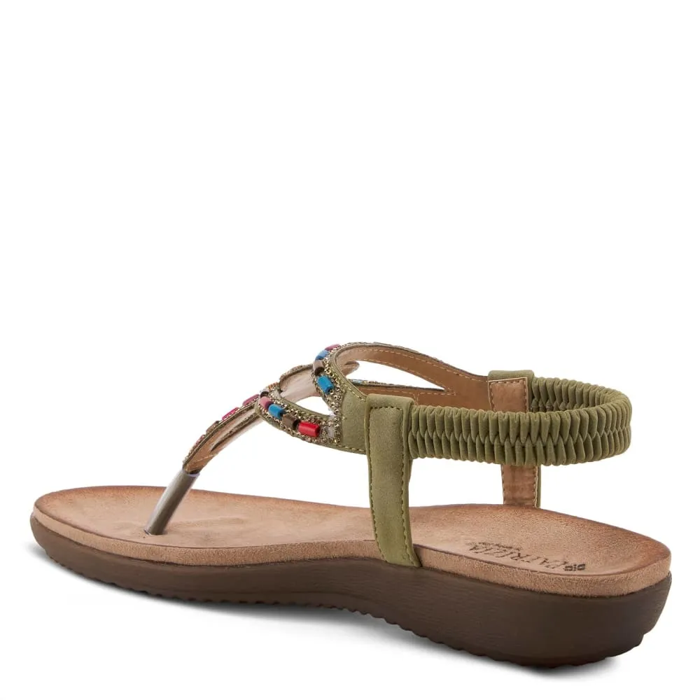 Spring Step Shoes Patrizia Crema Women's Thong Stretch Back Strap Sandals