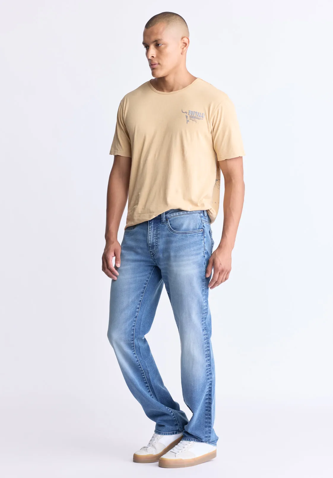 Straight Six Men's Freedom Flex Jeans, Crinkled blue - BM22996