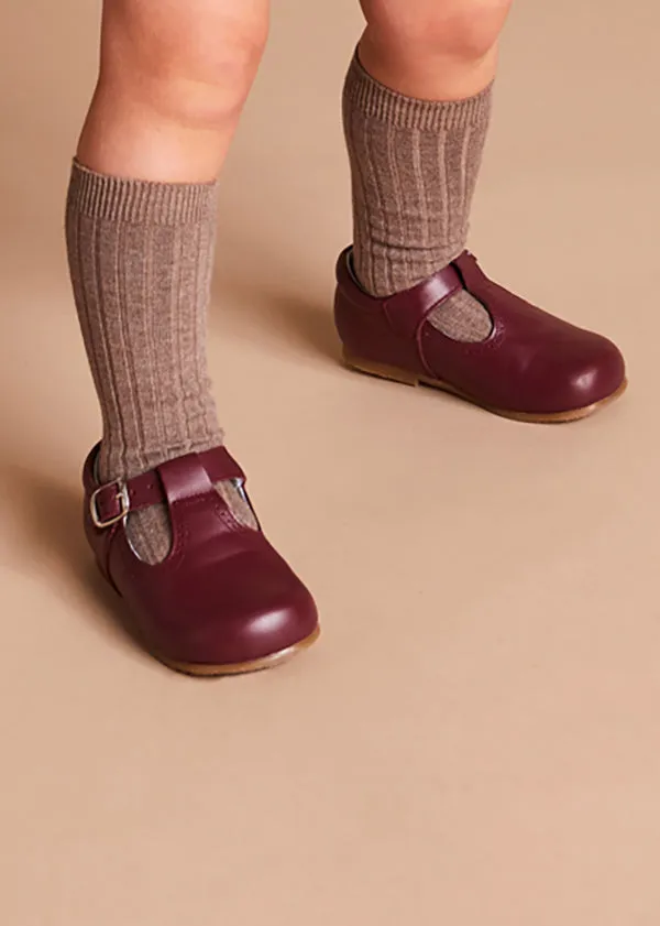 T-Bar Baby Shoes in Burgundy (20-26EU)