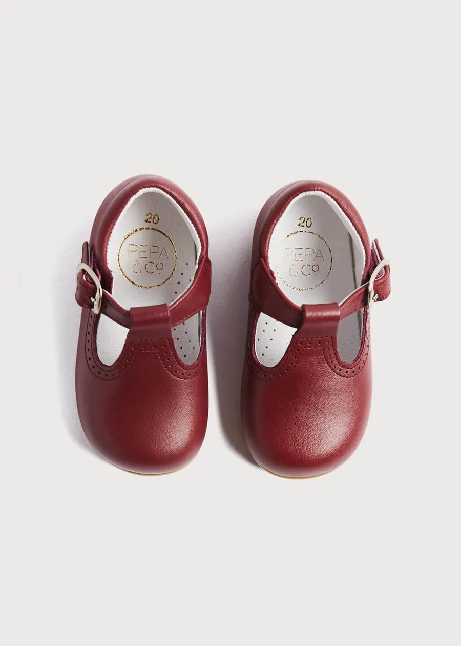 T-Bar Baby Shoes in Burgundy (20-26EU)