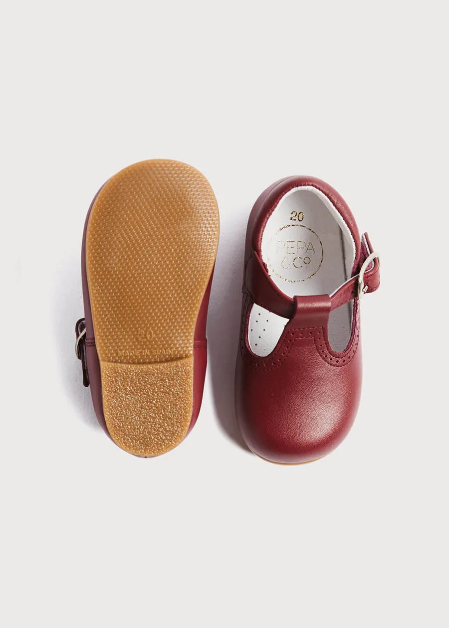 T-Bar Baby Shoes in Burgundy (20-26EU)