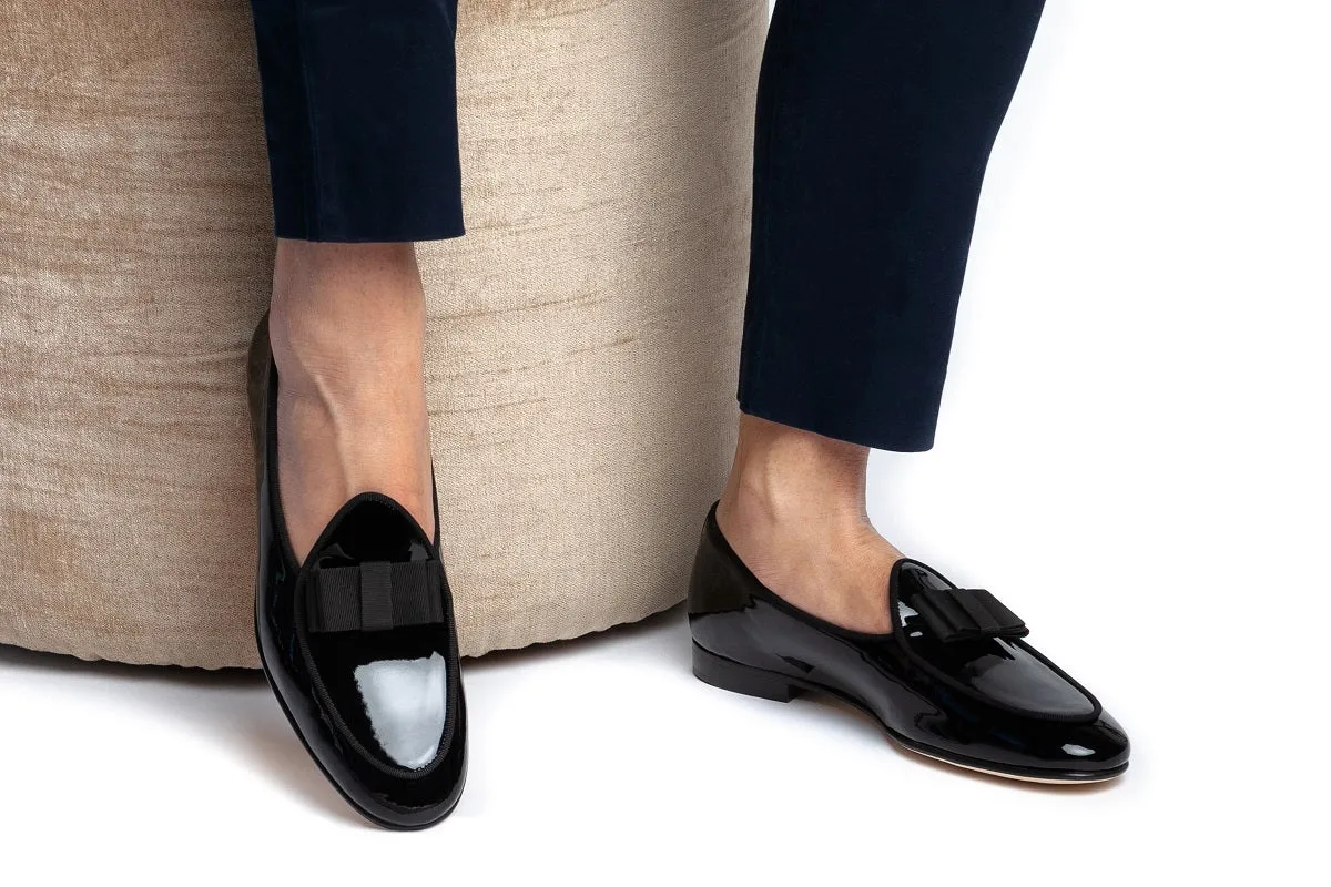 TANGERINE 3 PATENT BLACK BELGIAN LOAFERS