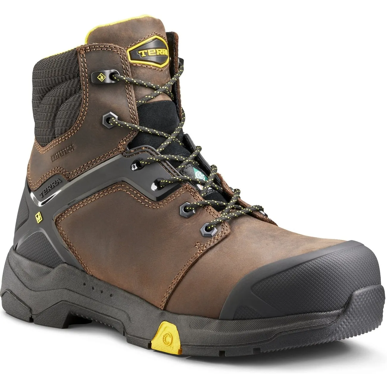 Terra Men's Carbine 6" Comp Toe WP Safety  Work Boot -Brown- 8395BN