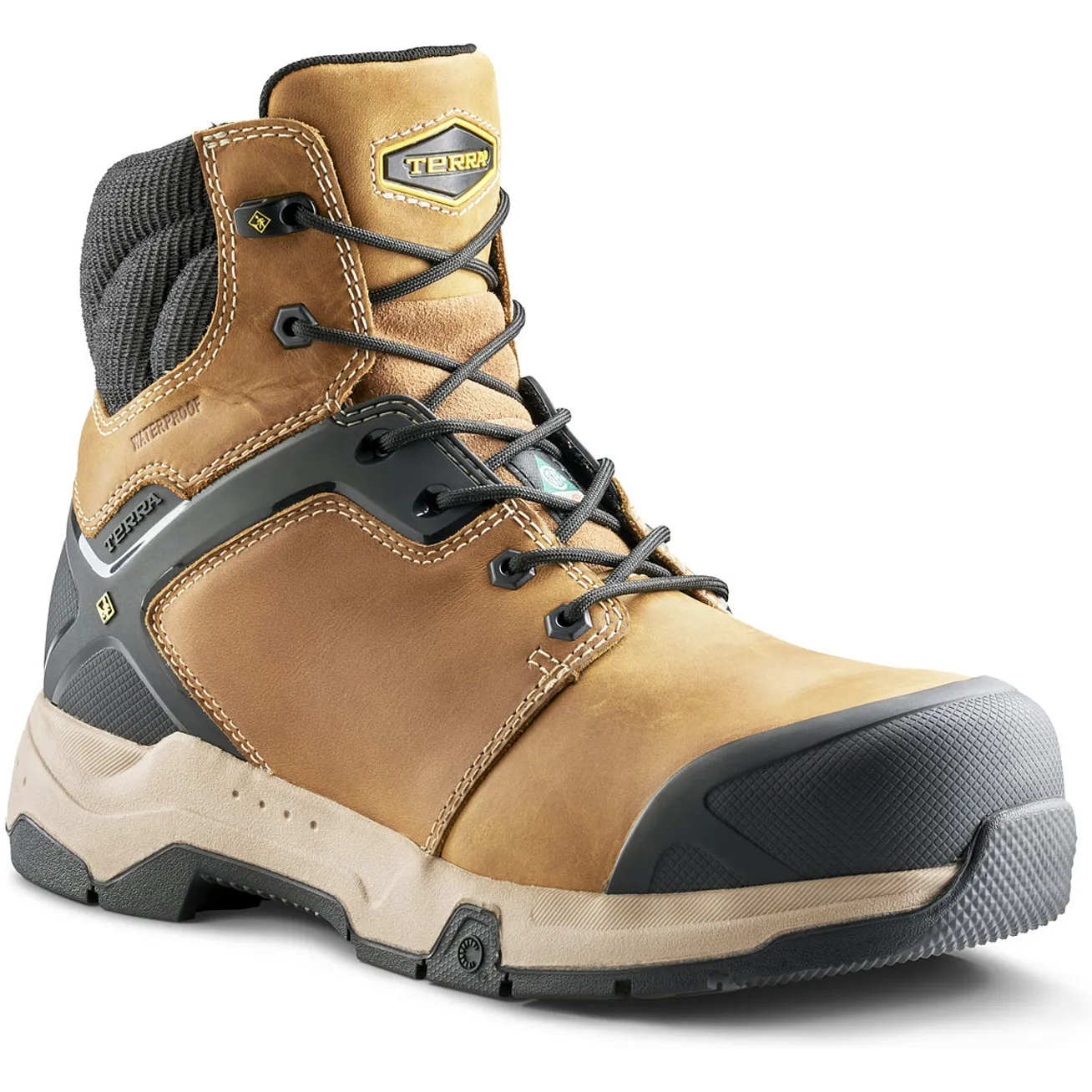 Terra Men's Carbine 6" Comp Toe WP Safety  Work Boot -Wheat- 8395WT