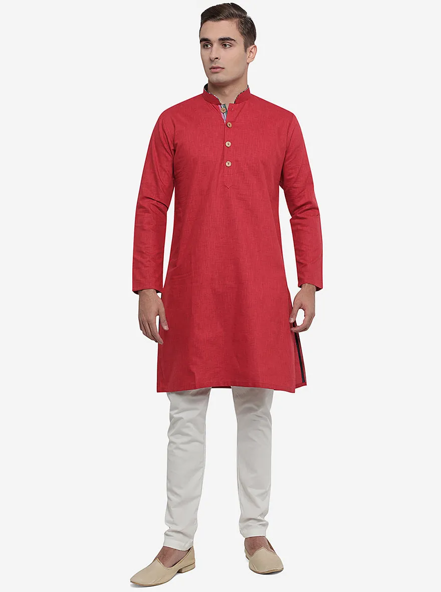 Tomato Red Solid Kurta | Azania