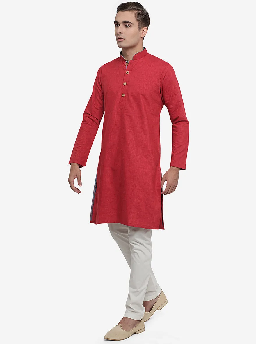 Tomato Red Solid Kurta | Azania