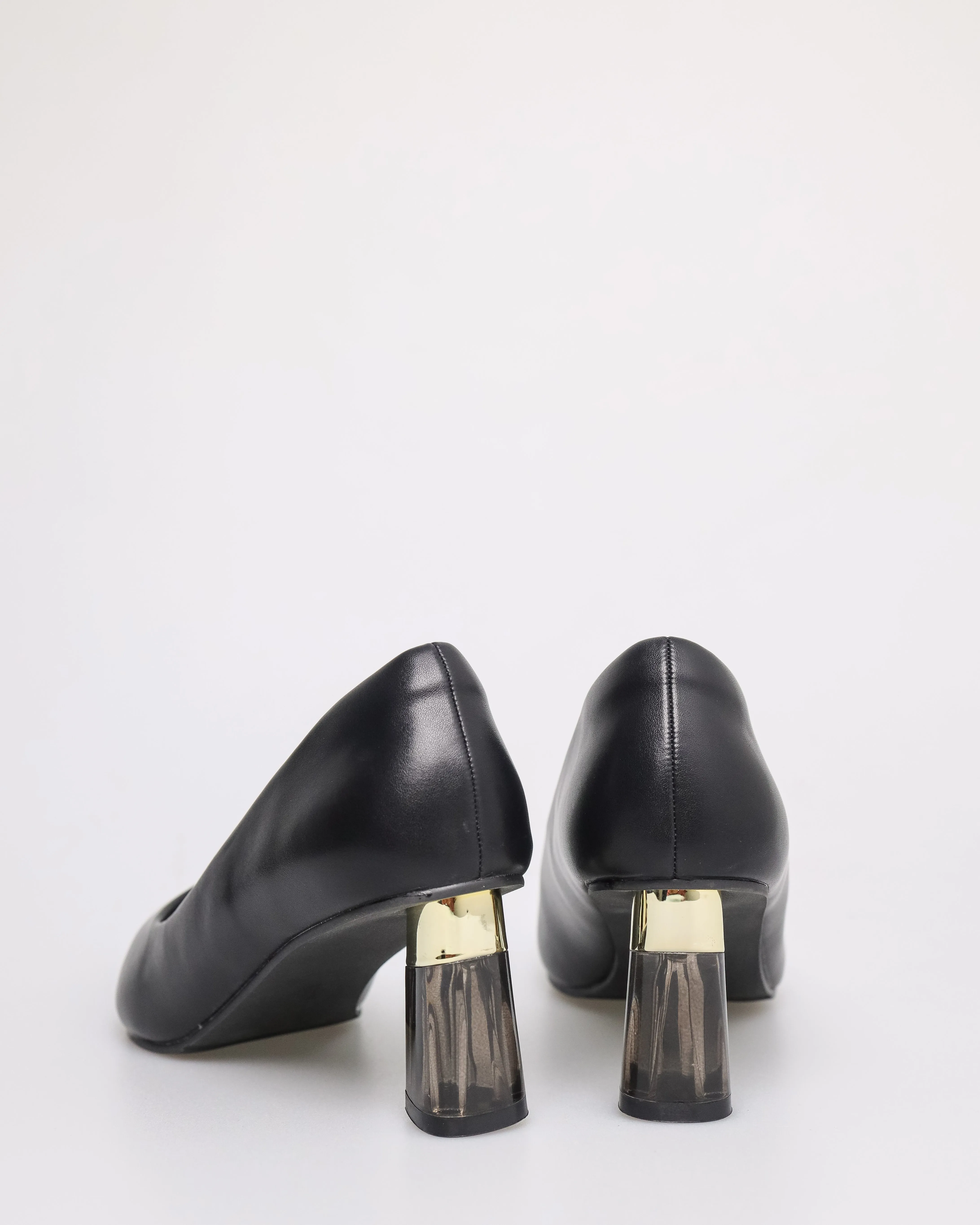 Tomaz NN235 Ladies Metallic Clear Heels (Black)