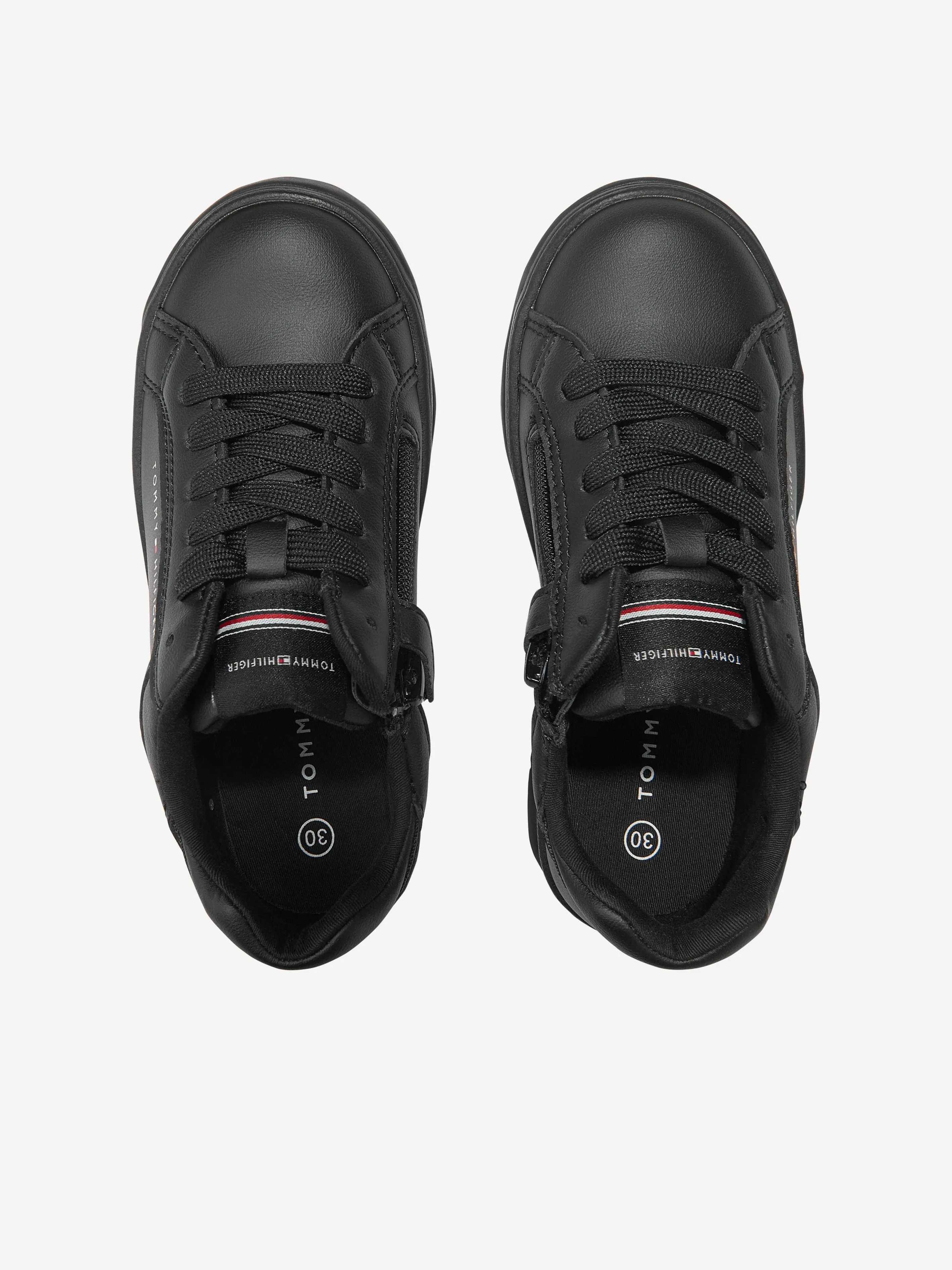 Tommy Hilfiger Kids Low Cut Lace-Up Trainers in Black